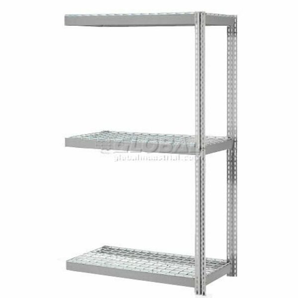 Global Industrial 3 Shelf, Extra Heavy Duty Boltless Shelving, Add On, 60inW x 24inD x 84inH, Wire Deck 785633GY